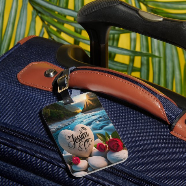 Jessica's Heart Stone River Gepäckanhänger (Vorderseite Insitu 1)