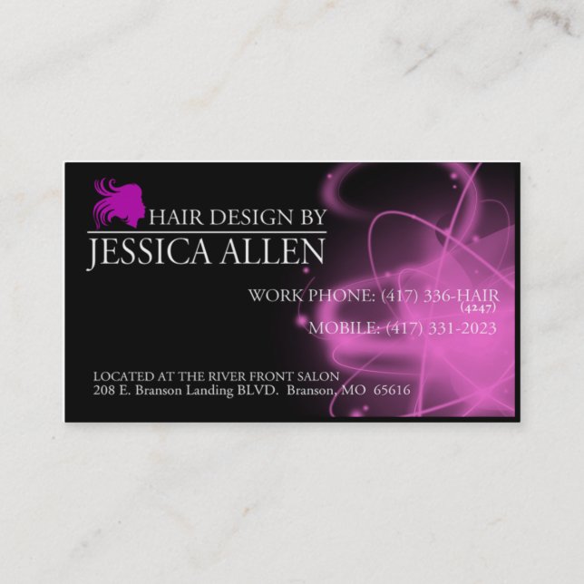 Jessicas Salon-Karten Visitenkarte (Vorderseite)