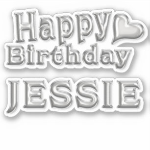Jessie Happy Birthday silver Aufkleber Sticker
