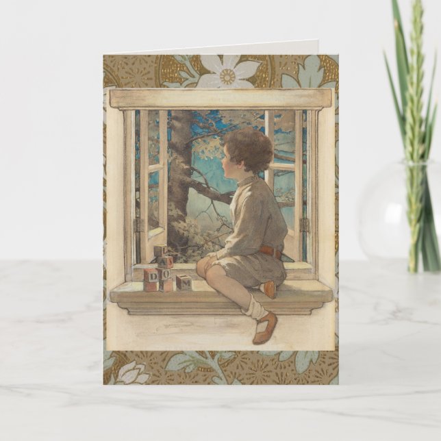 Jessie Wilcox Smith "Dream Blocks" Boy Window Karte (Vorderseite)