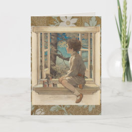 Jessie Wilcox Smith "Traumblöcke" Junge am Fenster Karte