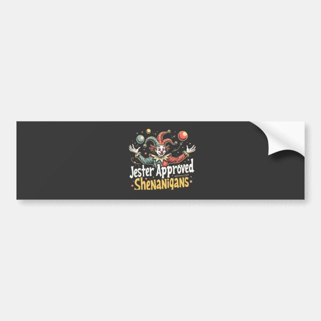 Jester Approved Shenanigans Circus Clown Autoaufkleber (Vorne)