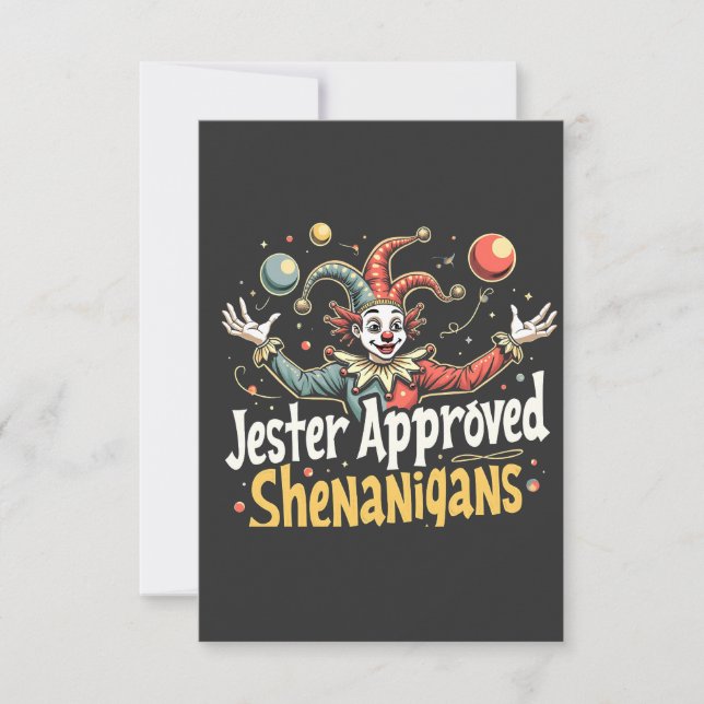 Jester Approved Shenanigans Circus Clown Dankeskarte (Vorderseite)
