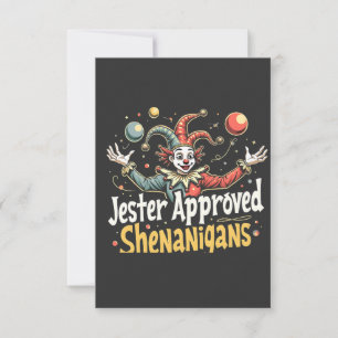 Jester Approved Shenanigans Circus Clown Dankeskarte