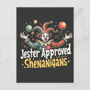 Jester Approved Shenanigans Circus Clown Postkarte