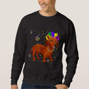 Jester Beads Maske Dackel Dog Lover Owner Mardi Sweatshirt