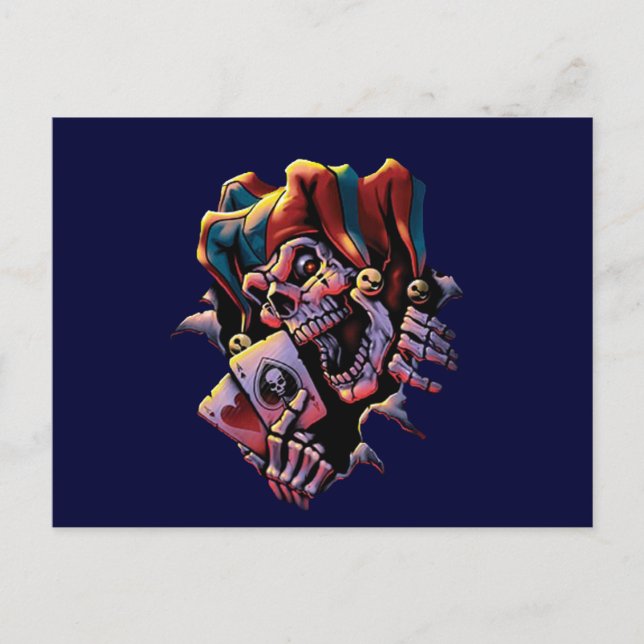 Jester Card Player Postkarte (Vorderseite)