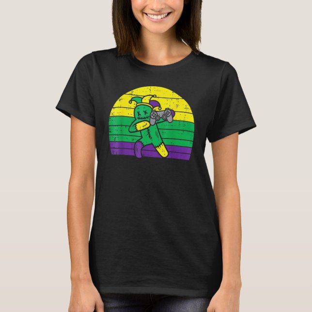 Jester Dab Game Controller Mardi Gras Video Gamer T-Shirt (Vorderseite)