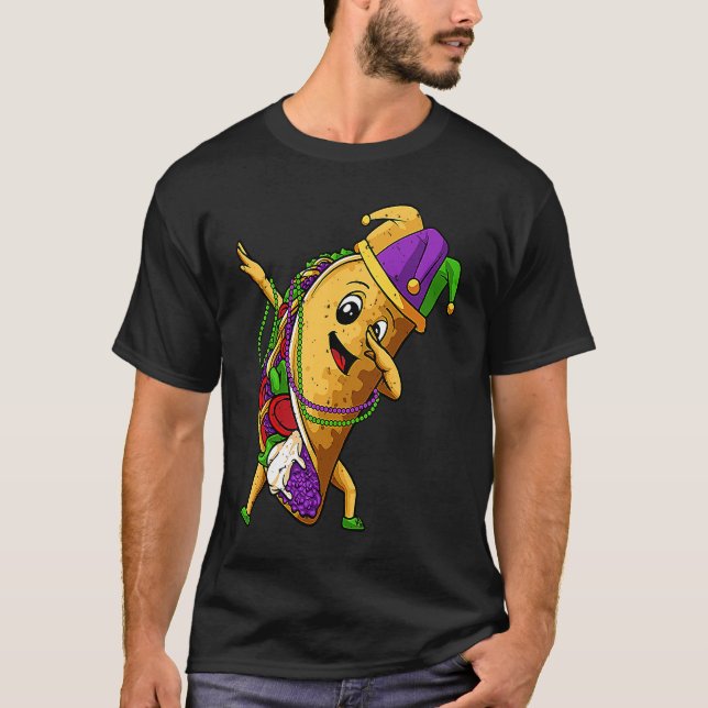 Jester Dabbing Taco Mardi Gras Mexican Food Carniv T-Shirt (Vorderseite)