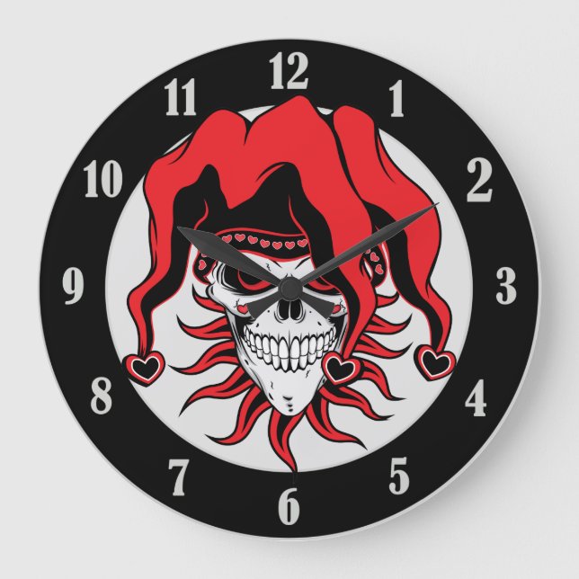 Jester der Liebe Große Wanduhr (Vorderseite)