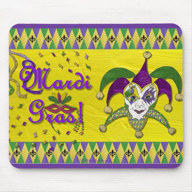 Jester Mask Mardi Gras Harlequin Mousepad (Vorne)