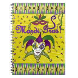 Jester Mask Mardi Gras Harlequin Notizblock
