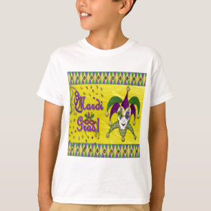 Jester Mask Mardi Gras Harlequin T-Shirt