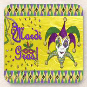 Jester Mask Mardi Gras Harlequin Untersetzer