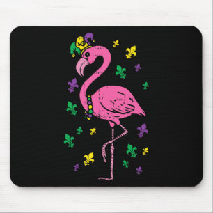 Jester Pink Flamingo Bird Animal Niedlich Mardi Gr Mousepad