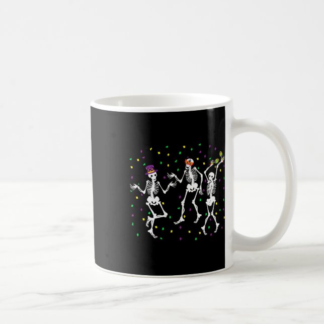 Jester Skeleton Dancing Mardi Gras Bones Carnival Kaffeetasse (Rechts)