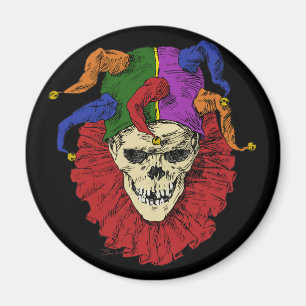 Jester Skull Beängstigend Goth Mardi Gras Clown Magnet