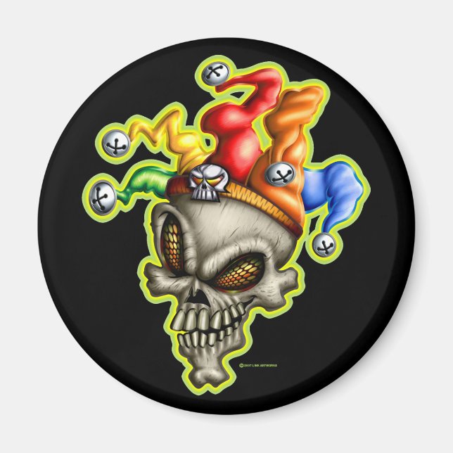 Jester Skull Magnet (Vorne)