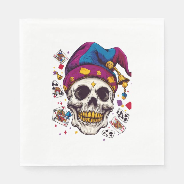Jester Skull Trickster Serviette (Vorderseite)