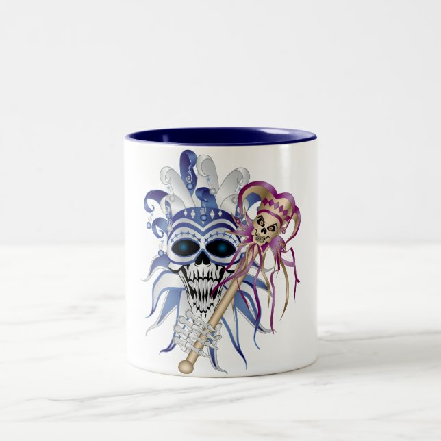 Jester Skull Zweifarbige Tasse (Mittel)