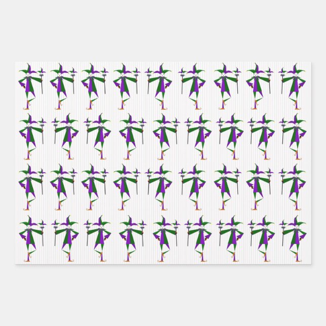 Jester Wrapping Paper Sheets Geschenkpapier Set (Vorderseite)