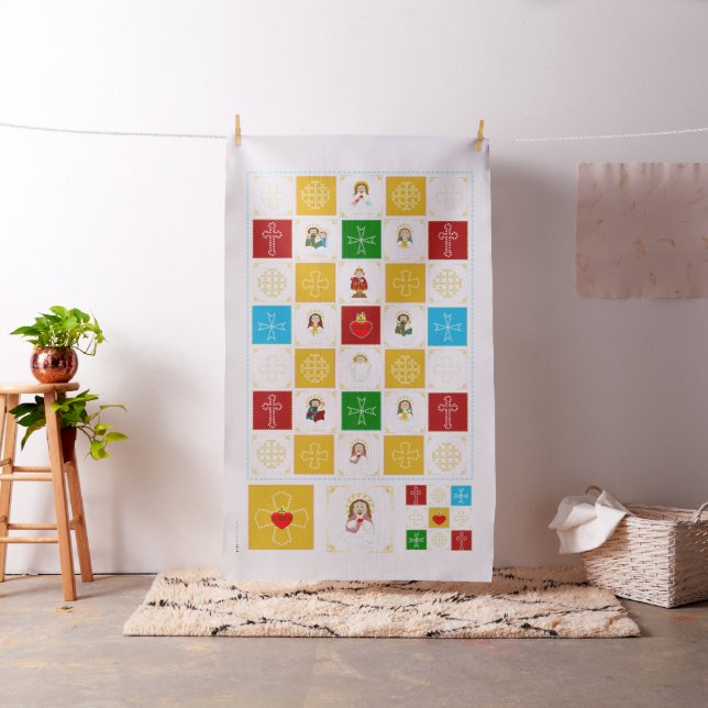 Jesu und Niedliche St. Baby Quilt Plätze Stoff (Beispiel)