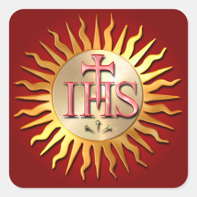 Jesuit Siegel Quadratischer Aufkleber (Vorderseite)