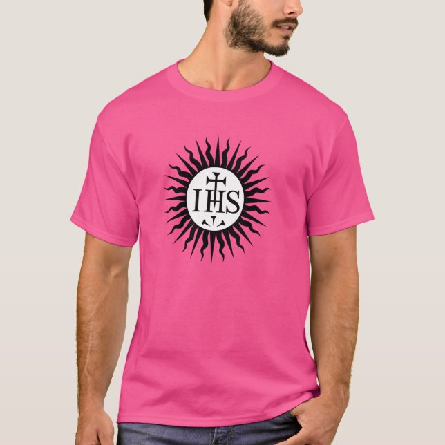 Jesuitengesellschaft Jesu-SJ-Emblem T-Shirt (Vorderseite)