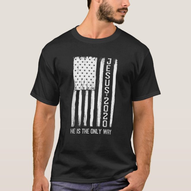 Jesus 2020 Amerikanische Flagge Vintages Shirt (Vorderseite)