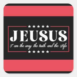 Jesus 2024 Ich bin der Weg, die Wahrheit und das L Quadratischer Aufkleber