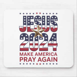 Jesus 2024 Lass Amerika wieder beten Mousepad