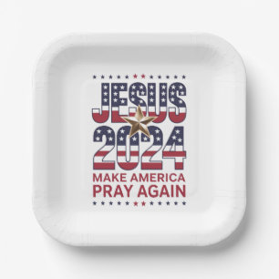 Jesus 2024 Lass Amerika wieder beten Pappteller