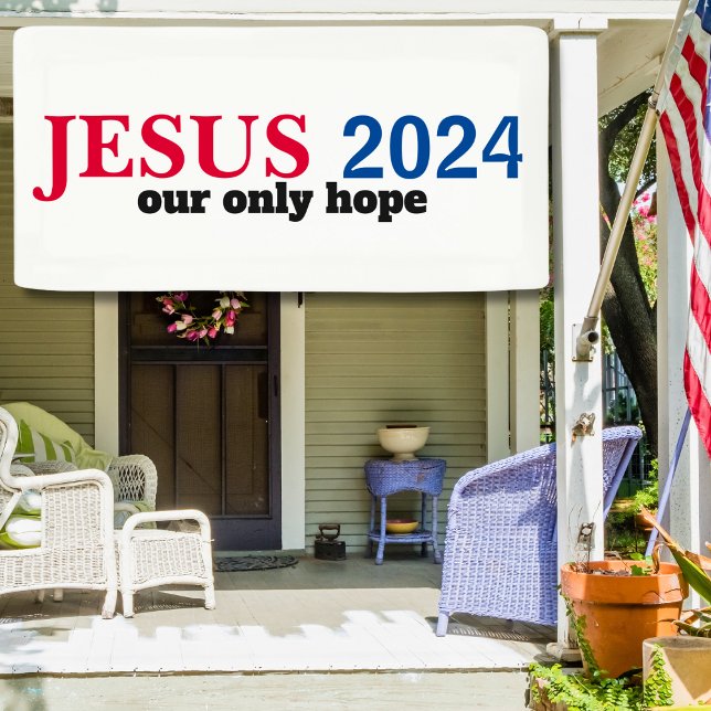 Jesus 2024 Unsere einzige Hoffnung Rot-Blau-Wahl Banner (Von Creator hochgeladen)