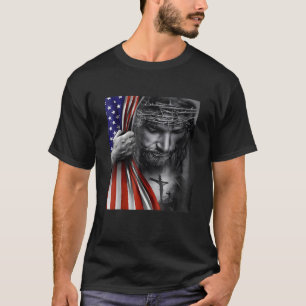 Jesus 4. Juli American Flag Christlich Faith Ch T-Shirt