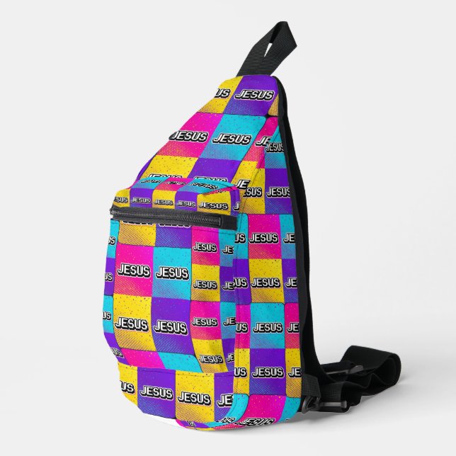JESUS - 4 Quadratisch  Crossbody Bag (Rechte Ecke)