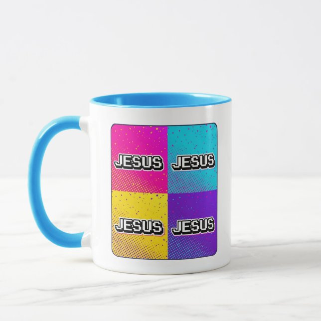JESUS - 4 Quadratisch  Tasse (Links)