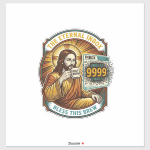 Jesus 9999 ungelesene E-Mails Inbox Zero Büro Humo Aufkleber