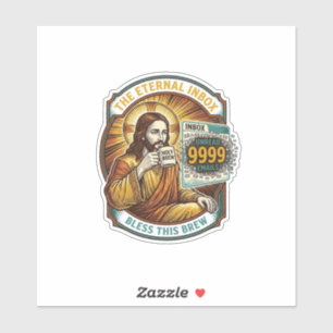 Jesus 9999 ungelesene E-Mails Inbox Zero Büro Humo Aufkleber