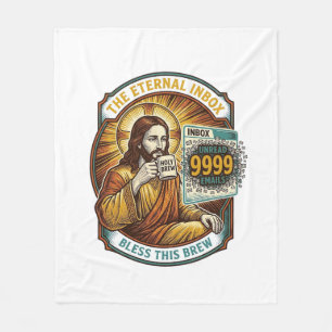 Jesus 9999 ungelesene E-Mails Inbox Zero Büro Humo Fleecedecke