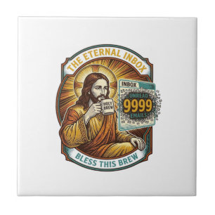 Jesus 9999 ungelesene E-Mails Inbox Zero Büro Humo Fliese