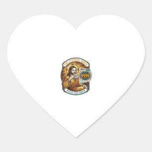 Jesus 9999 ungelesene E-Mails Inbox Zero Büro Humo Herz-Aufkleber