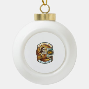 Jesus 9999 ungelesene E-Mails Inbox Zero Büro Humo Keramik Kugel-Ornament