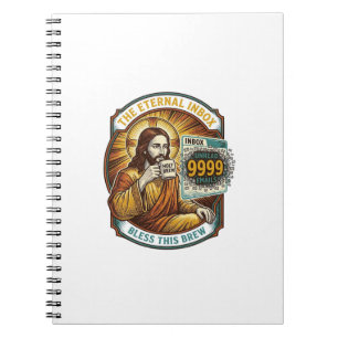 Jesus 9999 ungelesene E-Mails Inbox Zero Bürohumor Notizblock