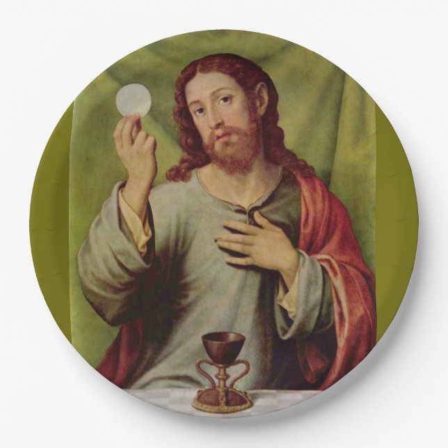 Jesus-Abendmahl-Pappteller Pappteller (Vorderseite)
