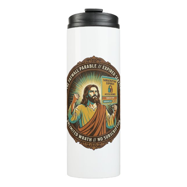 Jesus Abgelaufenes Software-Abonnement Paywall Tec Thermosbecher (Vorderseite)