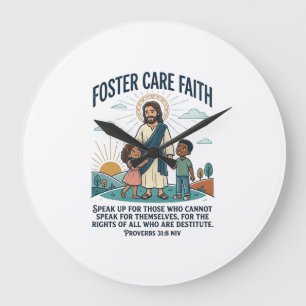 Jesus Adoption Pflege Grafik T-Shirt Christlich A Große Wanduhr