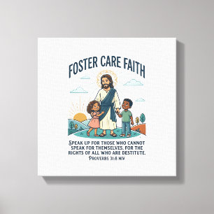 Jesus Adoption Pflege Grafik T-Shirt Christlich A Leinwanddruck