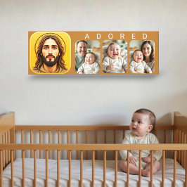 JESUS- ADORED Baby Photo Leinwanddruck