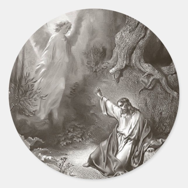 Jesus Agony im Garten Religious Runder Aufkleber (Vorderseite)