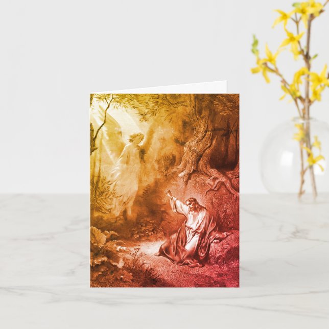 Jesus Agony in Garden Art Note Card Karte (Gelbe Blume)